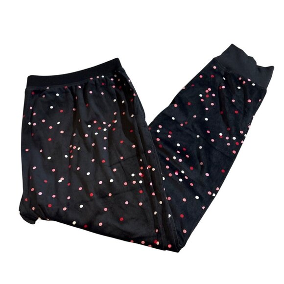 Kate Spade Pajamas New York Womens XXL Black & Red Polka Dot Velour Knit - Picture 6 of 7